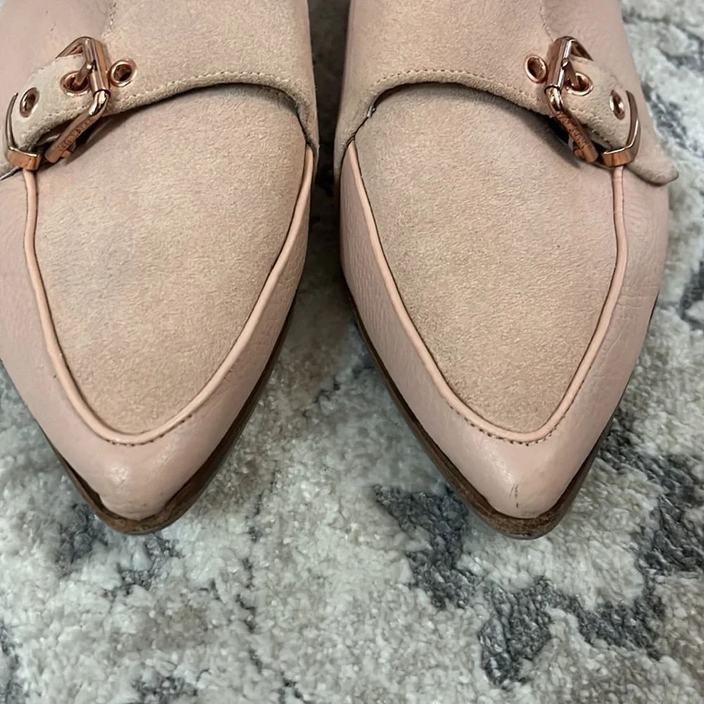 Ted Baker Naoi monk strap blush pink suede and leather shoe Size 5.5/ EU 36